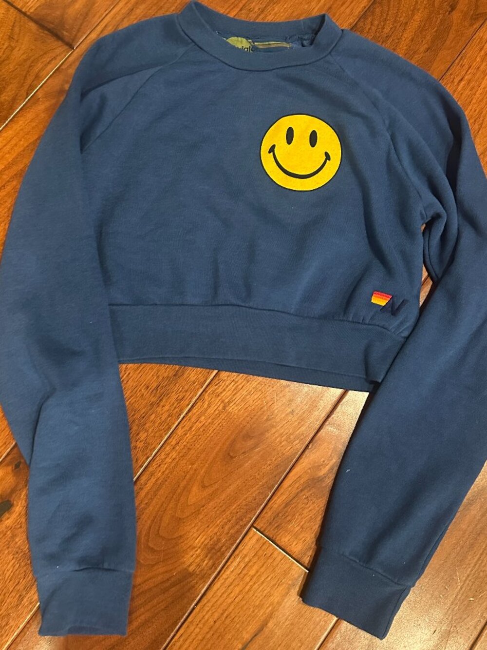 Aviator Nation cropped smiley sweatshirt